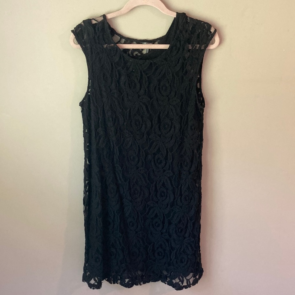 Daisy fuentes womens size large double layer lace dress